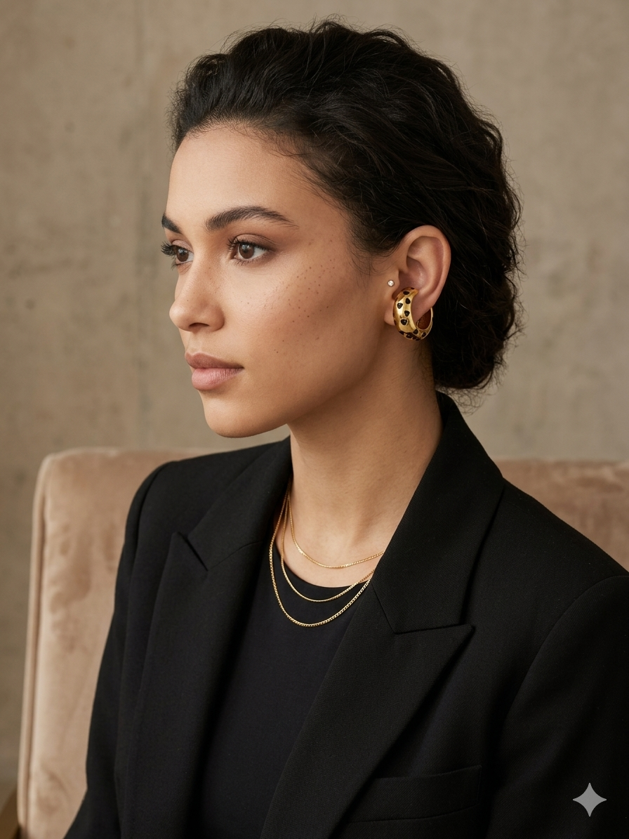 Ear curfs black heart