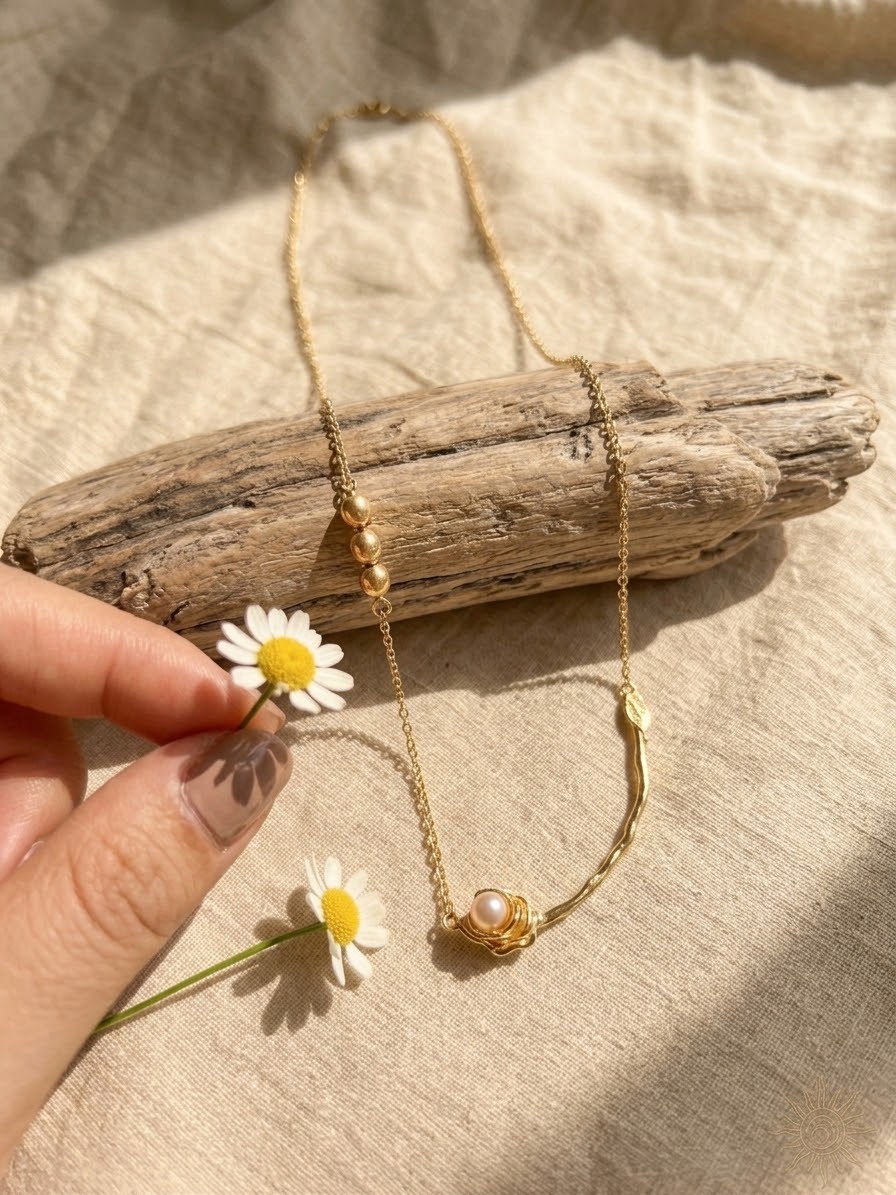 Cadena flor perla