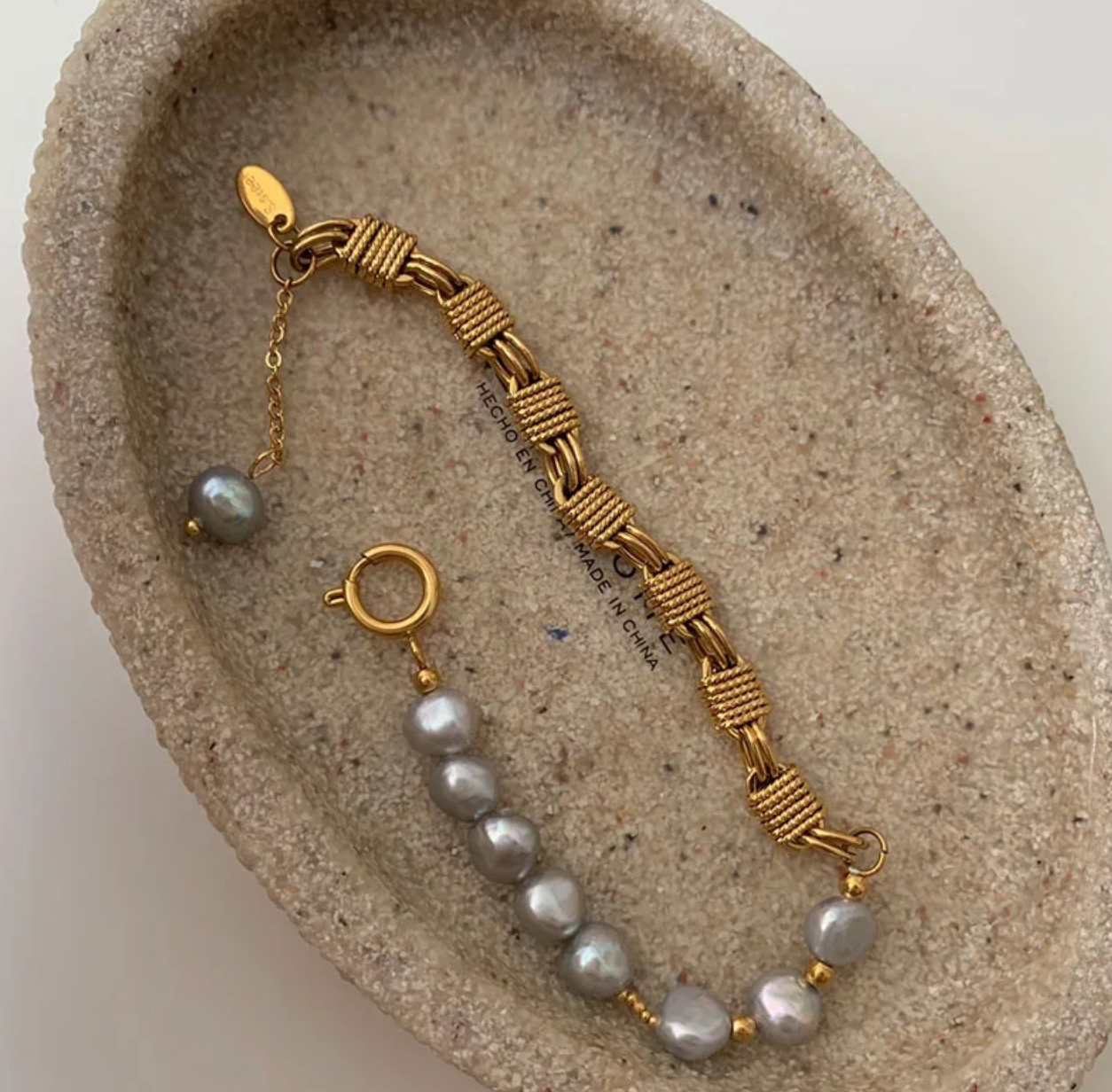 Pulsera de perlas Grises Cybele